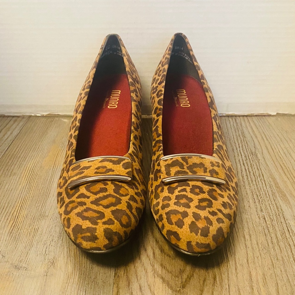 Munro American Mara Print Suede Womens Heeled Pumps, 12 SS.